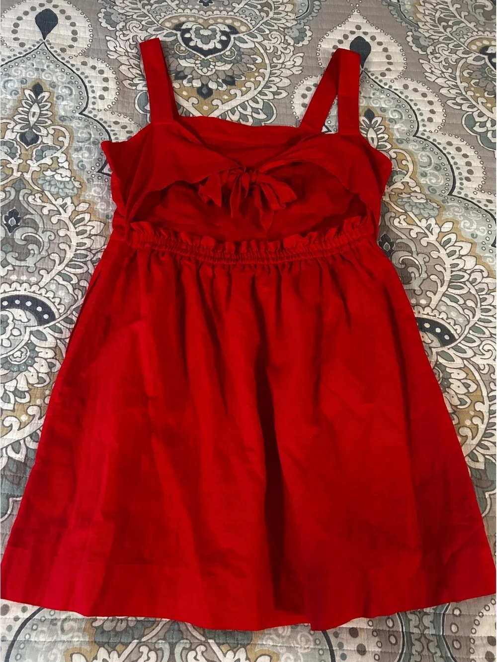 J.Crew Red Linen Cotton Blend Sleeveless Dress Size Large